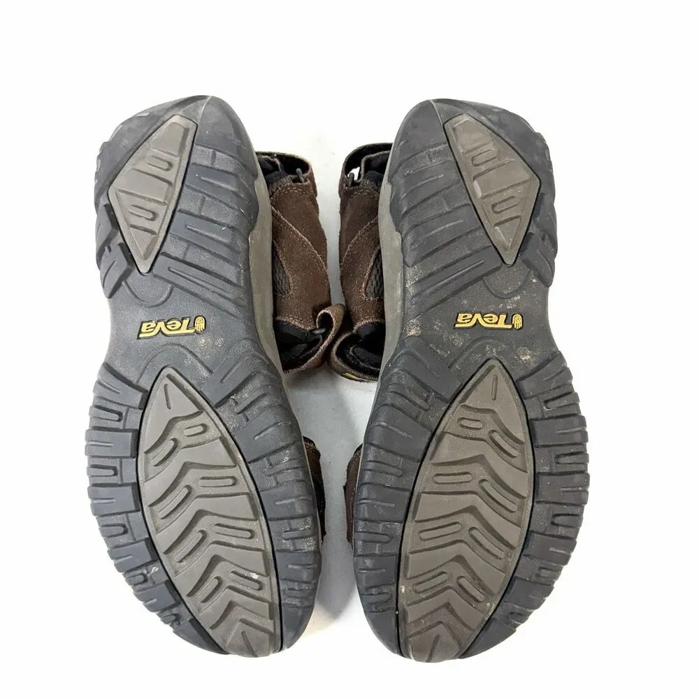 TEVA Katavi 4144 Brown Leather Water Hiking Sport Sandal Adjustable Mens Size 12